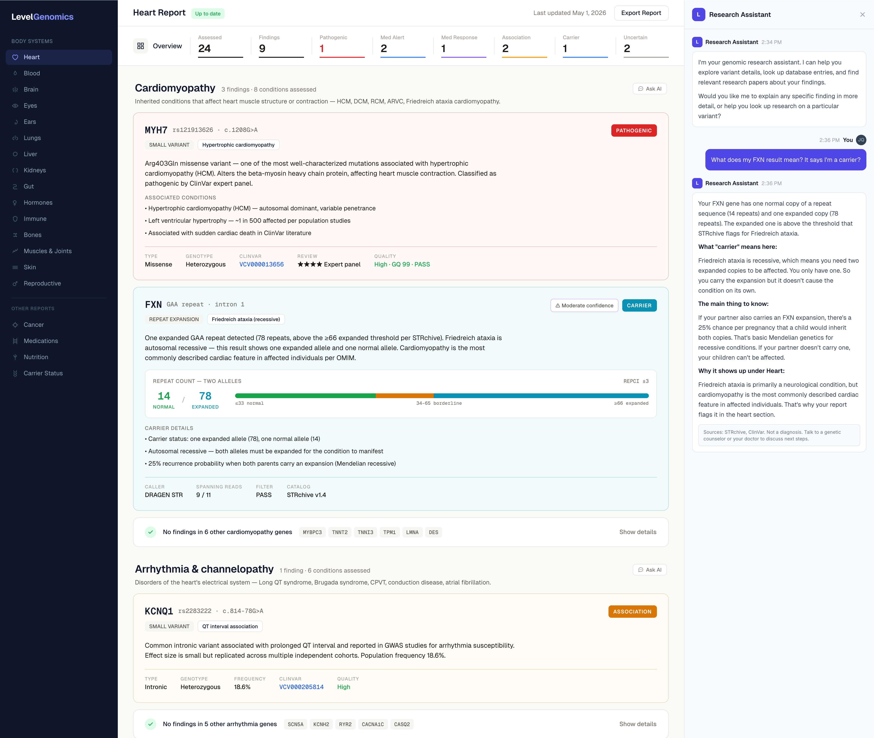 Heart Report with AI Research Assistant